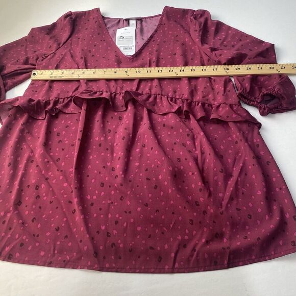 Ingrid & Isabel Maternity‎ 3/4 Sleeve Ruffle Waist Woven Top Size XS - Picture 7 of 16